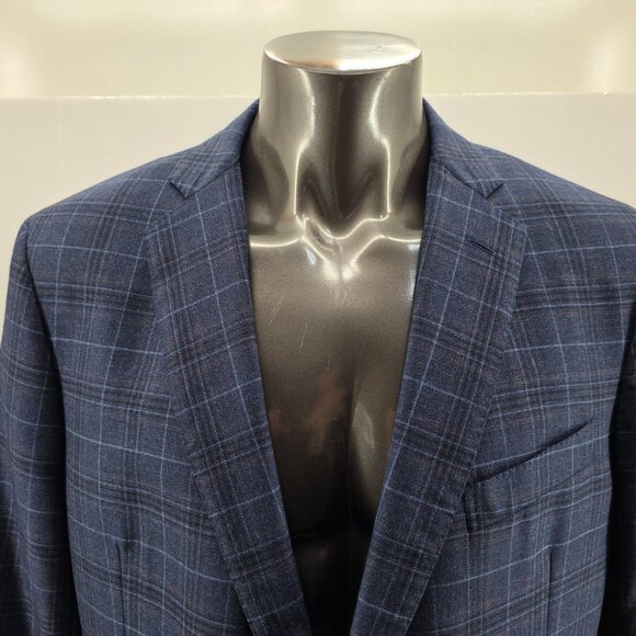 Brooks Brothers Regent 1818 Wool Men Sport Coat Blazer Blue Windowpane 46R - Picture 3 of 15